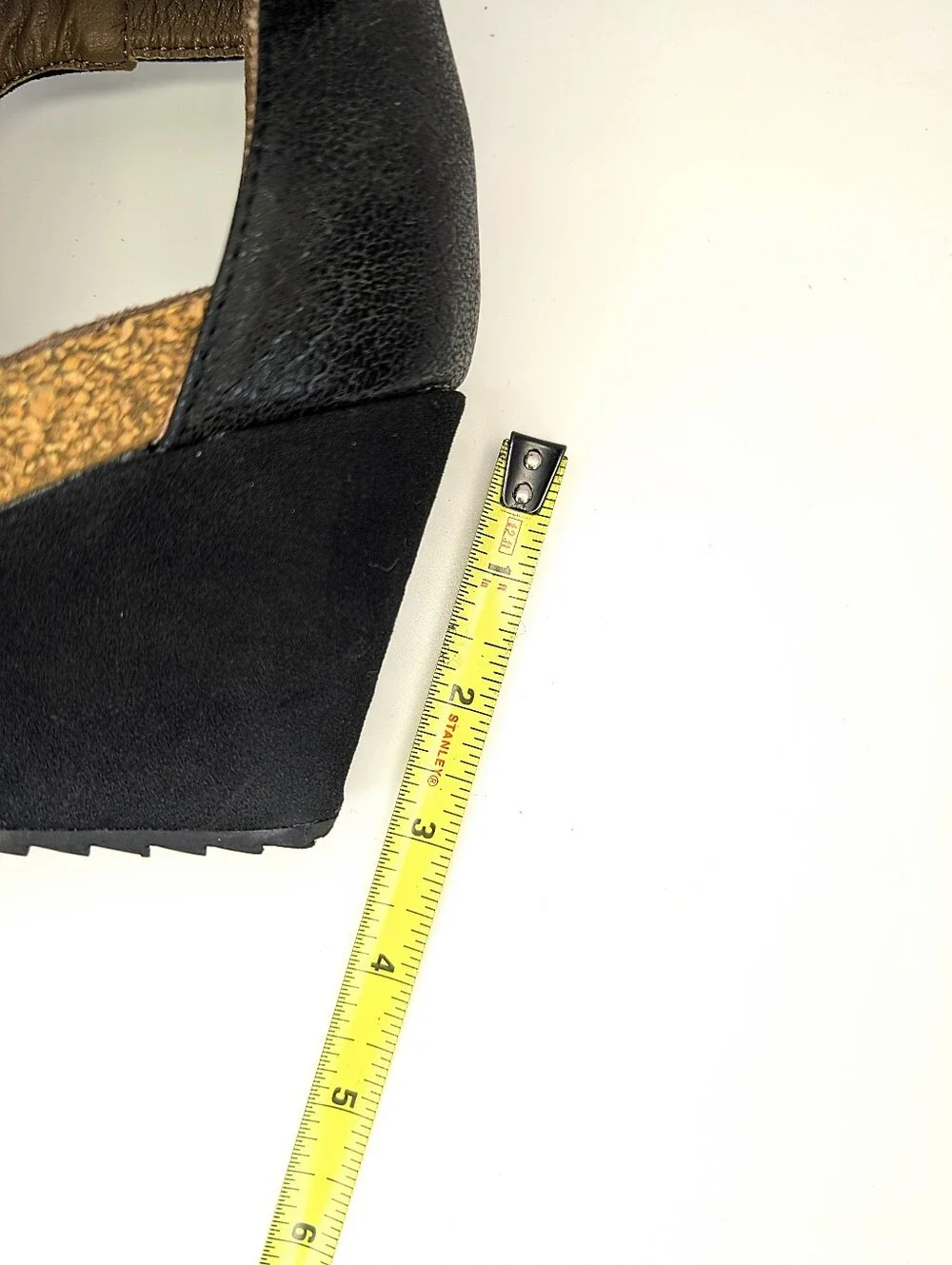 Corkey's Boutique Brand Sunburst Open Toe Wedge Dress Shoe Heels Velcro Black 8